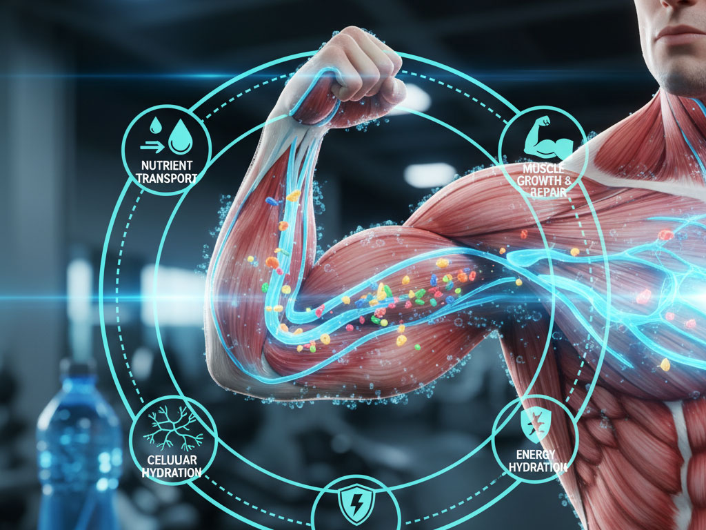 نقش آب در حمل مواد مغذی به عضلات