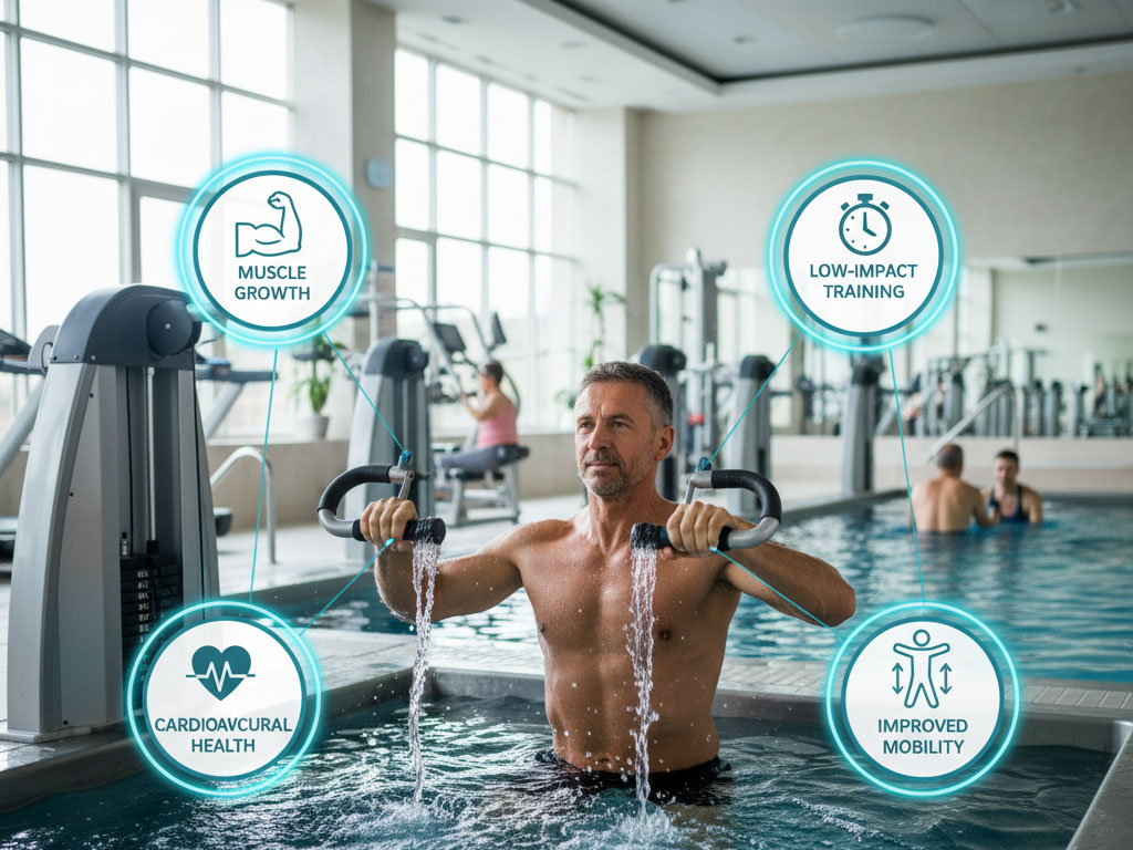 فواید دستگاه‌های تمرینات قدرتی با مقاومت آب